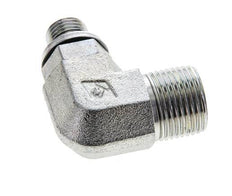 UN 13/16''-16 x G 1/4'' Buitendraad Verzinkt Stalen L-Fitting 90graden ORFS 400 Bar - Hydrauliek