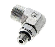 UN 13/16''-16 x G 1/4'' Buitendraad Verzinkt Stalen L-Fitting 90graden ORFS 400 Bar - Hydrauliek