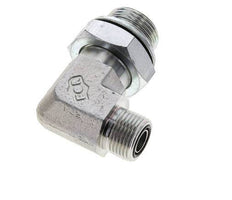 UN 13/16''-16 x G 3/4'' Buitendraad Verzinkt Stalen L-Fitting 90graden ORFS 400 Bar - Hydrauliek
