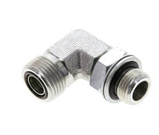 UN 13/16''-16 x G 3/8'' Buitendraad Verzinkt Stalen L-Fitting 90graden ORFS 400 Bar - Hydrauliek