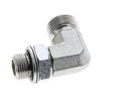 UN 13/16''-16 x G 3/8'' Buitendraad Verzinkt Stalen L-Fitting 90graden ORFS 400 Bar - Hydrauliek