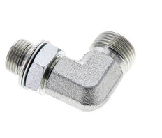 UN 13/16''-16 x G 3/8'' Buitendraad Verzinkt Stalen L-Fitting 90graden ORFS 400 Bar - Hydrauliek