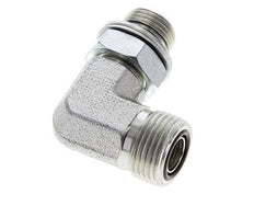 UN 13/16''-16 x G 3/8'' Buitendraad Verzinkt Stalen L-Fitting 90graden ORFS 400 Bar - Hydrauliek
