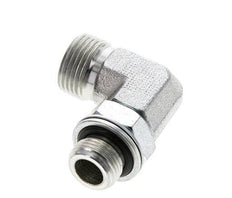 UN 13/16''-16 x G 3/8'' Buitendraad Verzinkt Stalen L-Fitting 90graden ORFS 400 Bar - Hydrauliek