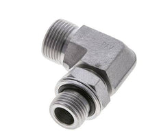 UNS 1''-14 x G 1/2'' Buitendraad Verzinkt Stalen L-Fitting 90graden ORFS 400 Bar - Hydrauliek