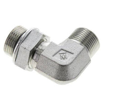 UNS 1''-14 x G 3/4'' Buitendraad Verzinkt Stalen L-Fitting 90graden ORFS 400 Bar - Hydrauliek