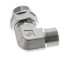 UNS 1''-14 x G 3/4'' Buitendraad Verzinkt Stalen L-Fitting 90graden ORFS 400 Bar - Hydrauliek
