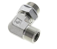 UNS 1''-14 x G 3/4'' Male Zinc plated Steel 90 deg Elbow Fitting ORFS 400 Bar - Hydraulic