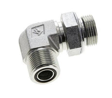 UNS 1''-14 x G 3/4'' Buitendraad Verzinkt Stalen L-Fitting 90graden ORFS 400 Bar - Hydrauliek