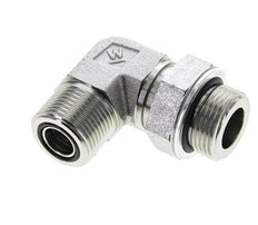 UNS 1''-14 x G 3/4'' Male Zinc plated Steel 90 deg Elbow Fitting ORFS 400 Bar - Hydraulic