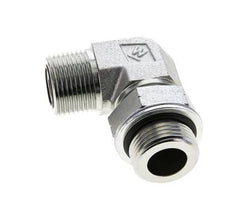 UNS 1''-14 x G 3/4'' Buitendraad Verzinkt Stalen L-Fitting 90graden ORFS 400 Bar - Hydrauliek
