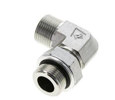 UNS 1''-14 x G 3/4'' Male Zinc plated Steel 90 deg Elbow Fitting ORFS 400 Bar - Hydraulic