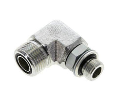 UNS 1''-14 x G 3/8'' Buitendraad Verzinkt Stalen L-Fitting 90graden ORFS 400 Bar - Hydrauliek