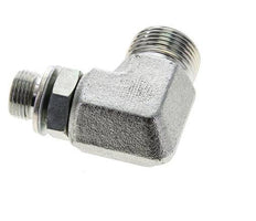 UNS 1''-14 x G 3/8'' Buitendraad Verzinkt Stalen L-Fitting 90graden ORFS 400 Bar - Hydrauliek