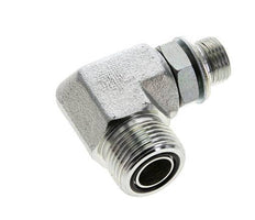 UNS 1''-14 x G 3/8'' Buitendraad Verzinkt Stalen L-Fitting 90graden ORFS 400 Bar - Hydrauliek