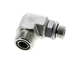 UNS 1''-14 x G 3/8'' Buitendraad Verzinkt Stalen L-Fitting 90graden ORFS 400 Bar - Hydrauliek