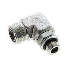UNS 1''-14 x G 3/8'' Buitendraad Verzinkt Stalen L-Fitting 90graden ORFS 400 Bar - Hydrauliek