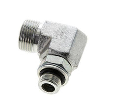 UNS 1''-14 x G 3/8'' Buitendraad Verzinkt Stalen L-Fitting 90graden ORFS 400 Bar - Hydrauliek