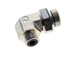 UNS 1''-14 x G 1'' Buitendraad Verzinkt Stalen L-Fitting 90graden ORFS 315 Bar - Hydrauliek