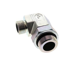 UNS 1''-14 x G 1'' Male Zinc plated Steel 90 deg Elbow Fitting ORFS 315 Bar - Hydraulic