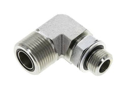 UN 1-3/16''-12 x G 1/2'' Male Zinc plated Steel 90 deg Elbow Fitting ORFS 400 Bar - Hydraulic