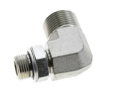 UN 1-3/16''-12 x G 1/2'' Buitendraad Verzinkt Stalen L-Fitting 90graden ORFS 400 Bar - Hydrauliek