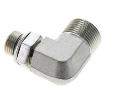 UN 1-3/16''-12 x G 1/2'' Buitendraad Verzinkt Stalen L-Fitting 90graden ORFS 400 Bar - Hydrauliek