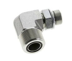 UN 1-3/16''-12 x G 1/2'' Buitendraad Verzinkt Stalen L-Fitting 90graden ORFS 400 Bar - Hydrauliek