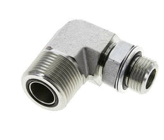 UN 1-3/16''-12 x G 1/2'' Buitendraad Verzinkt Stalen L-Fitting 90graden ORFS 400 Bar - Hydrauliek