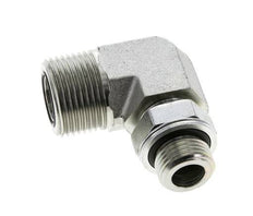UN 1-3/16''-12 x G 1/2'' Buitendraad Verzinkt Stalen L-Fitting 90graden ORFS 400 Bar - Hydrauliek