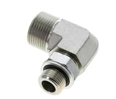 UN 1-3/16''-12 x G 1/2'' Male Zinc plated Steel 90 deg Elbow Fitting ORFS 400 Bar - Hydraulic