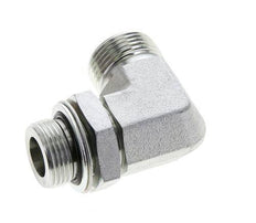 UN 1-3/16''-12 x G 3/4'' Buitendraad Verzinkt Stalen L-Fitting 90graden ORFS 400 Bar - Hydrauliek