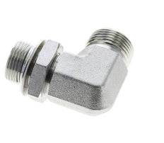 UN 1-3/16''-12 x G 3/4'' Buitendraad Verzinkt Stalen L-Fitting 90graden ORFS 400 Bar - Hydrauliek