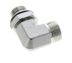 UN 1-3/16''-12 x G 3/4'' Buitendraad Verzinkt Stalen L-Fitting 90graden ORFS 400 Bar - Hydrauliek