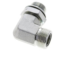 UN 1-3/16''-12 x G 3/4'' Buitendraad Verzinkt Stalen L-Fitting 90graden ORFS 400 Bar - Hydrauliek