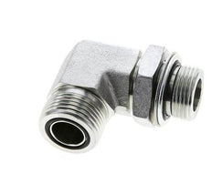 UN 1-3/16''-12 x G 3/4'' Buitendraad Verzinkt Stalen L-Fitting 90graden ORFS 400 Bar - Hydrauliek