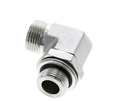 UN 1-3/16''-12 x G 3/4'' Buitendraad Verzinkt Stalen L-Fitting 90graden ORFS 400 Bar - Hydrauliek
