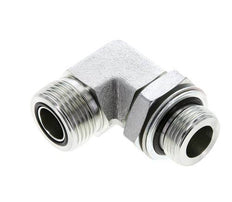 UN 1-3/16''-12 x G 3/4'' Buitendraad Verzinkt Stalen L-Fitting 90graden ORFS 400 Bar - Hydrauliek