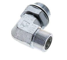 UN 1-3/16''-12 x G 1'' Buitendraad Verzinkt Stalen L-Fitting 90graden ORFS 315 Bar - Hydrauliek