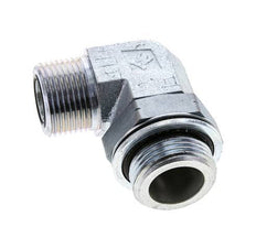 UN 1-3/16''-12 x G 1'' Buitendraad Verzinkt Stalen L-Fitting 90graden ORFS 315 Bar - Hydrauliek