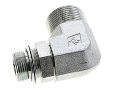 UN 1-7/16''-12 x G 3/4'' Male Zinc plated Steel 90 deg Elbow Fitting ORFS 315 Bar - Hydraulic