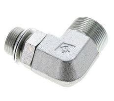 UN 1-7/16''-12 x G 3/4'' Buitendraad Verzinkt Stalen L-Fitting 90graden ORFS 315 Bar - Hydrauliek