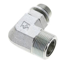 UN 1-7/16''-12 x G 3/4'' Male Zinc plated Steel 90 deg Elbow Fitting ORFS 315 Bar - Hydraulic