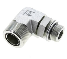 UN 1-7/16''-12 x G 3/4'' Male Zinc plated Steel 90 deg Elbow Fitting ORFS 315 Bar - Hydraulic