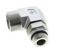 UN 1-7/16''-12 x G 3/4'' Buitendraad Verzinkt Stalen L-Fitting 90graden ORFS 315 Bar - Hydrauliek