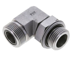 UN 1-7/16''-12 x G 1'' Male Zinc plated Steel 90 deg Elbow Fitting ORFS 315 Bar - Hydraulic