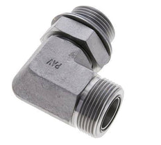 UN 1-7/16''-12 x G 1'' Buitendraad Verzinkt Stalen L-Fitting 90graden ORFS 315 Bar - Hydrauliek