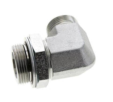 UN 1-7/16''-12 x G 1 1/4'' Buitendraad Verzinkt Stalen L-Fitting 90graden ORFS 250 Bar - Hydrauliek