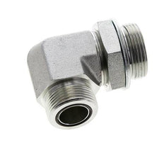 UN 1-7/16''-12 x G 1 1/4'' Buitendraad Verzinkt Stalen L-Fitting 90graden ORFS 250 Bar - Hydrauliek