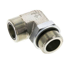 UN 1-11/16''-12 x G 1 1/4'' Buitendraad Verzinkt Stalen L-Fitting 90graden ORFS 250 Bar - Hydrauliek